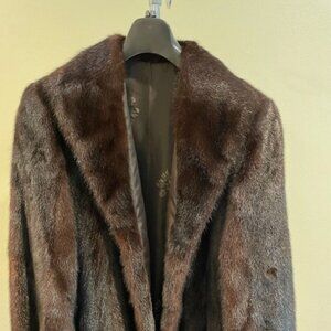 BLACKGLAMA World's Finest Dark Ranch Mink Fur Coat - Size L - MINT CONDITION